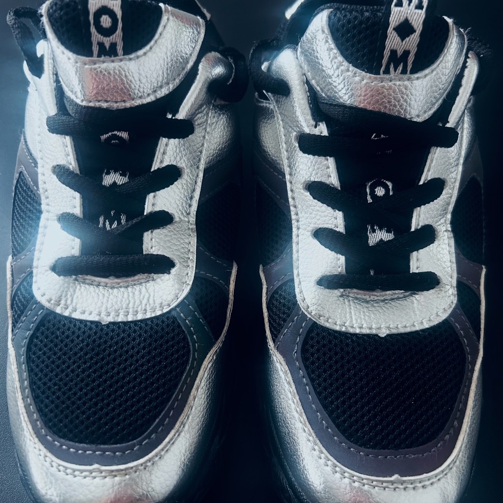 DKNY Silver and Black Sneakers